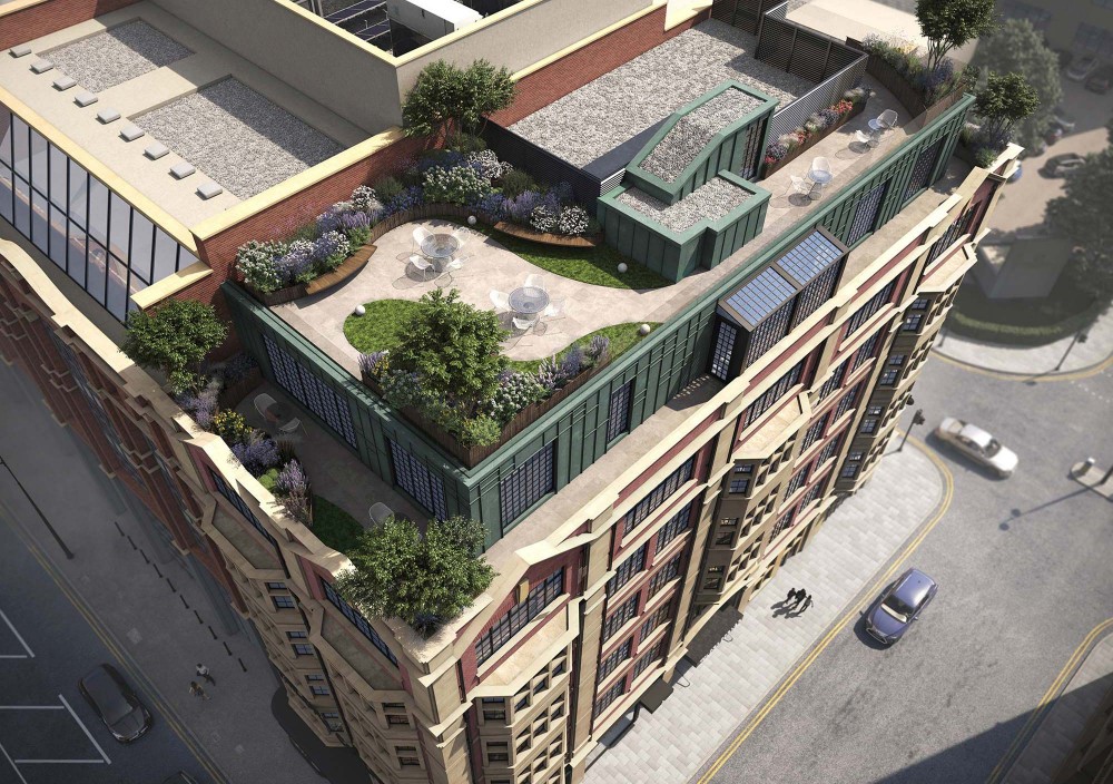 architectural exterior photomontage of tailors corner in leeds